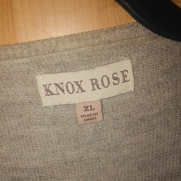 Heather Grey Wrap Sweater with Button Closure - Picture 3 of 4